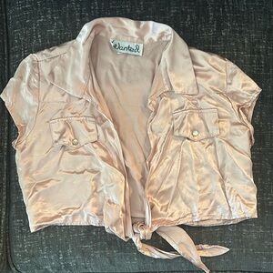 Vintage Pink Silky Crop Top